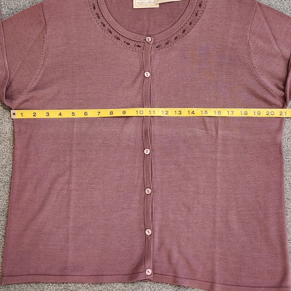 VTG Field Manor Silk Blend Cardigan Size L Color lavender 💜 - Picture 6 of 15